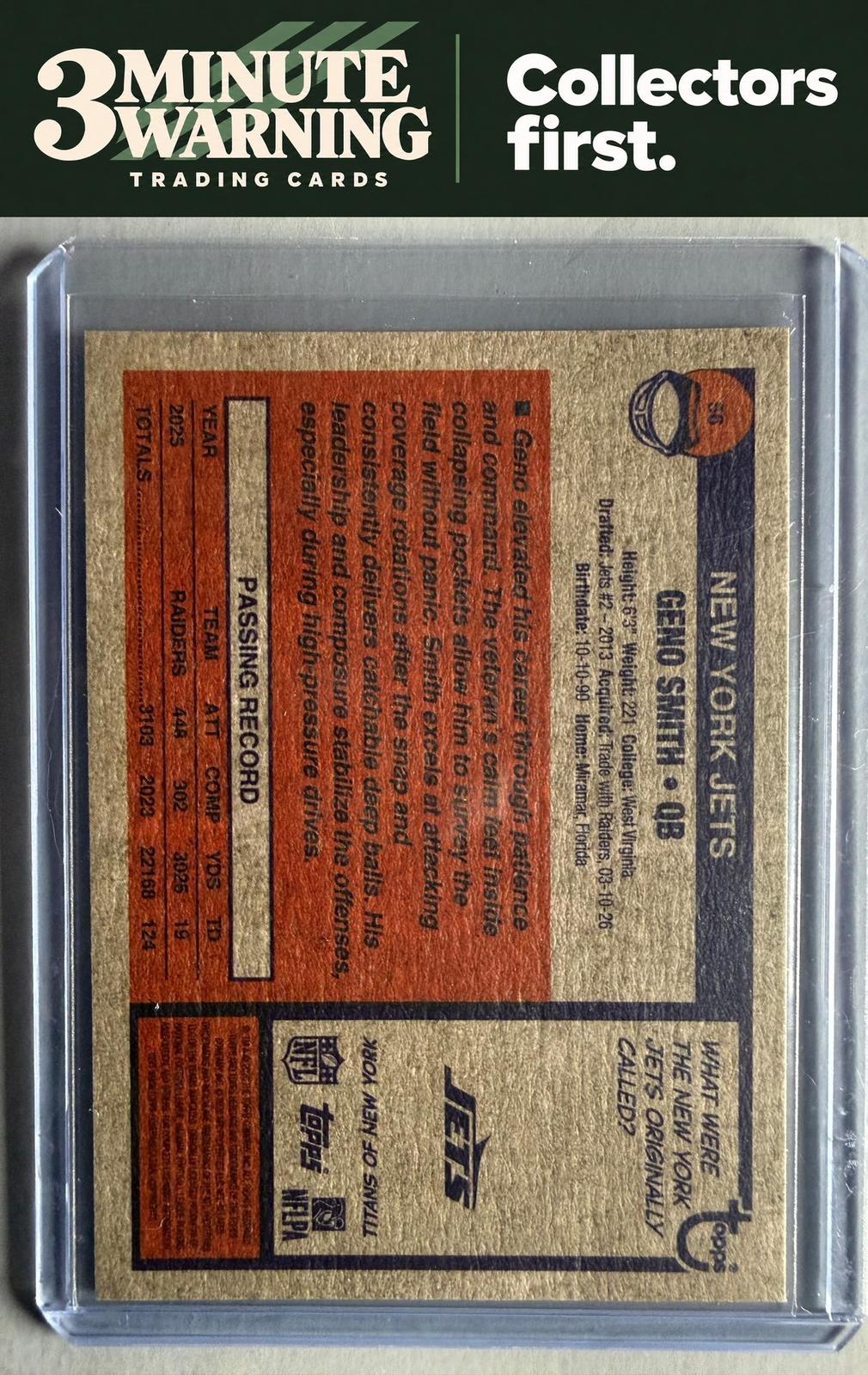 2026 Topps Heritage #56 Geno Smith Pink Sparkle