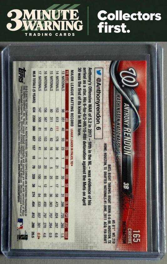 2018 Topps Chrome #165 Anthony Rendon Sepia Refractor