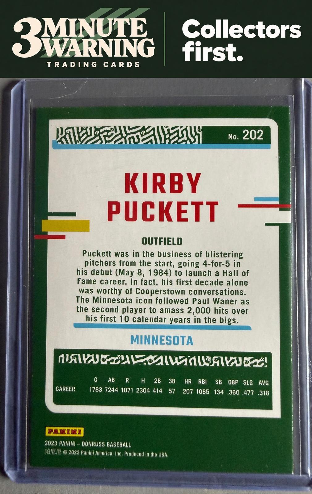 2023 Donruss #202 Kirby Puckett Holo Purple