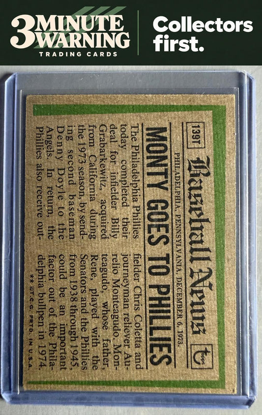 1974 Topps #139T Aurelio Monteagudo Traded