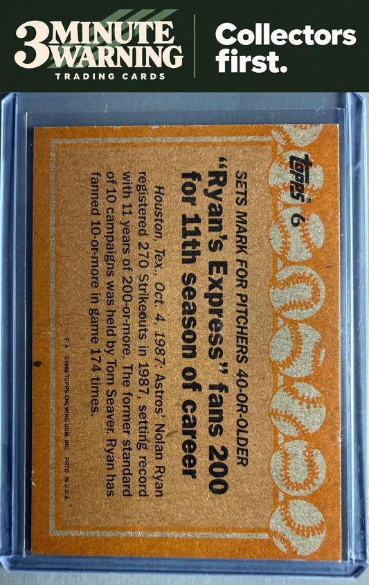 1988 Topps #6 Nolan Ryan