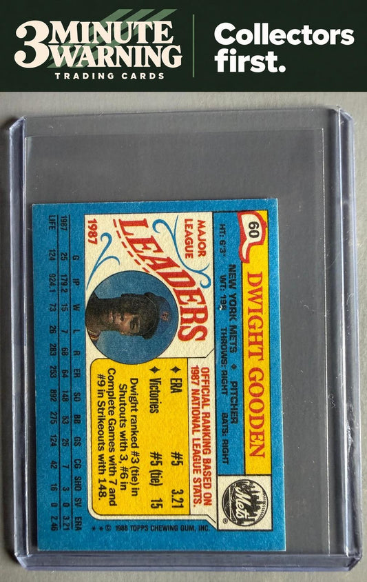 1988 Topps Major League Leaders Minis #60 Dwight Gooden