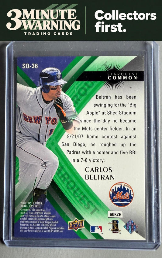 2008 Upper Deck First Edition #SQ-36 Carlos Beltran StarQuest Green Common