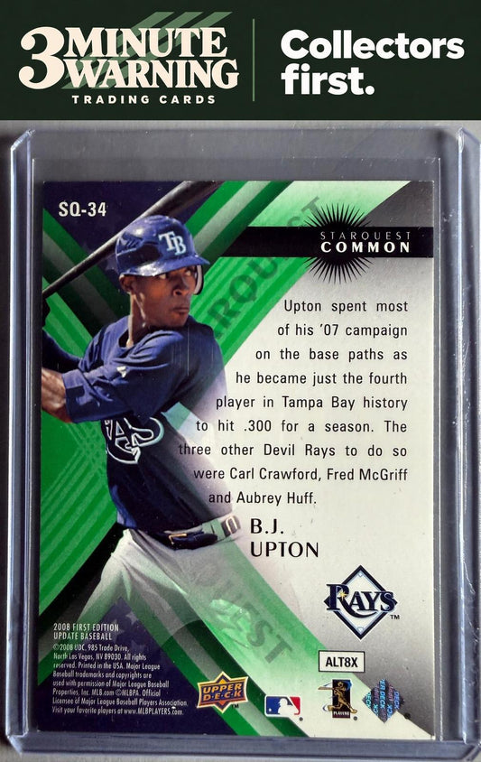 2008 Upper Deck First Edition #SQ-34 B.J. Upton StarQuest Green Common