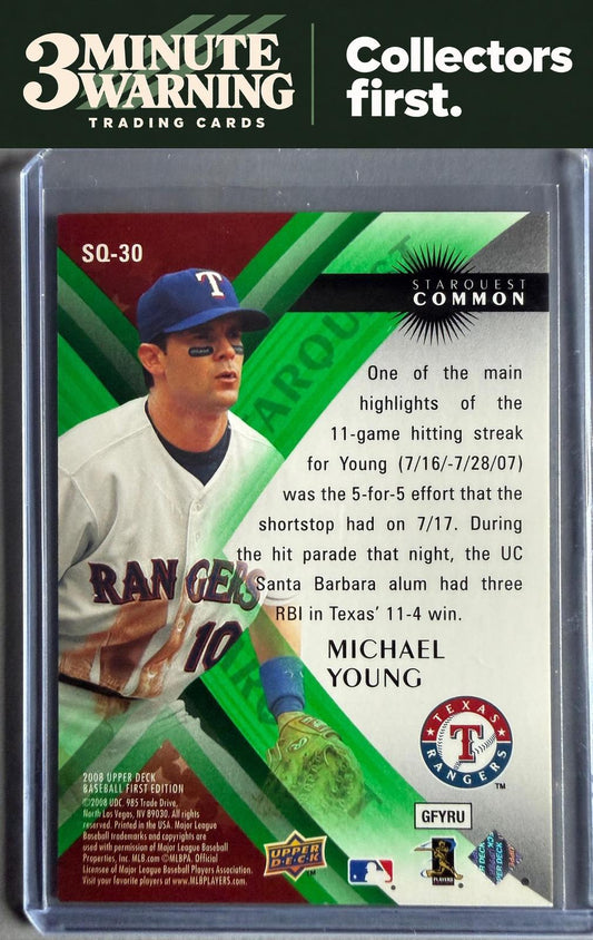 2008 Upper Deck First Edition #SQ-30 Michael Young StarQuest Green Common
