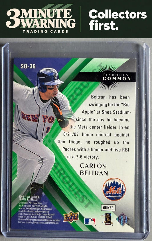 2008 Upper Deck First Edition #SQ-36 Carlos Beltran StarQuest Green Common