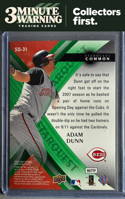 2008 Upper Deck First Edition #SQ-31 Adam Dunn StarQuest Green Common