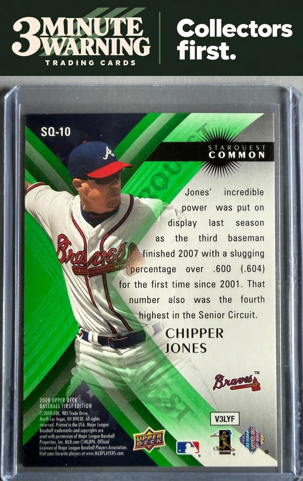 2008 Upper Deck First Edition #SQ-10 Chipper Jones StarQuest Green Common