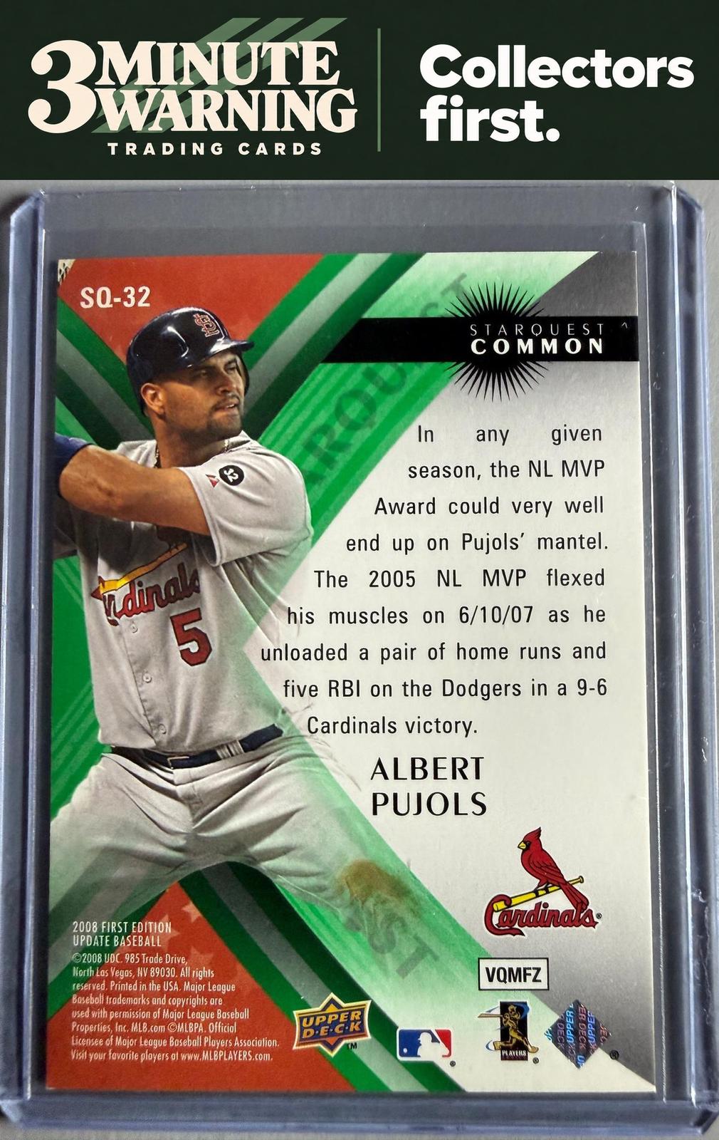 2008 Upper Deck First Edition #SQ-32 Albert Pujols StarQuest Green Common