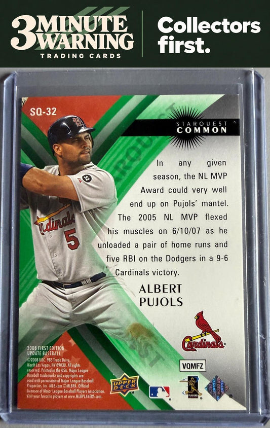 2008 Upper Deck First Edition #SQ-32 Albert Pujols StarQuest Green Common