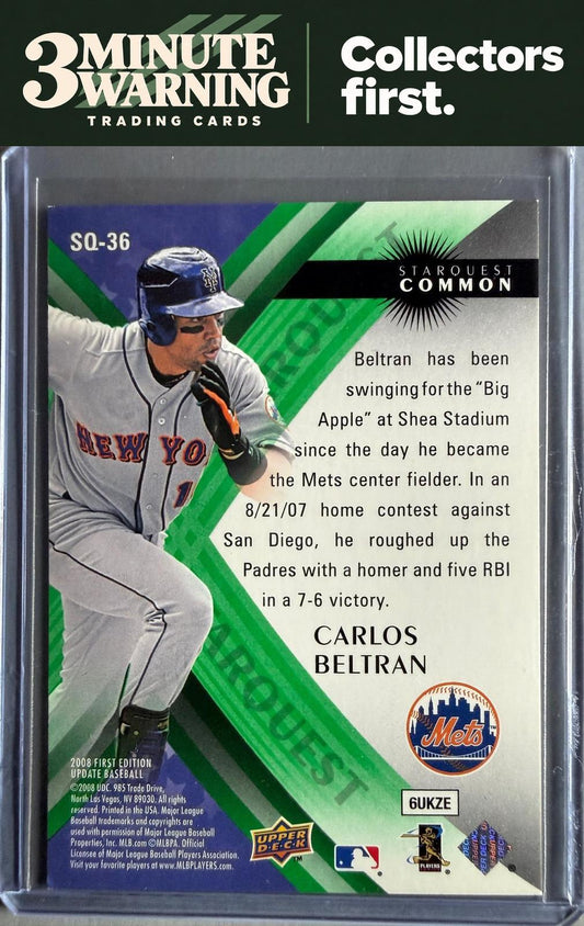 2008 Upper Deck First Edition #SQ-36 Carlos Beltran StarQuest Green Common