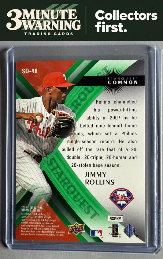 2008 Upper Deck First Edition #SQ-48 Jimmy Rollins StarQuest Green Common