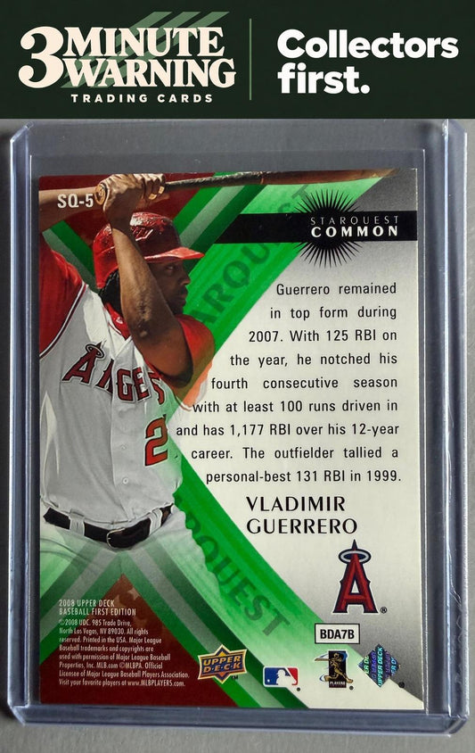 2008 Upper Deck First Edition #SQ-5 Vladimir Guerrero StarQuest Green Common
