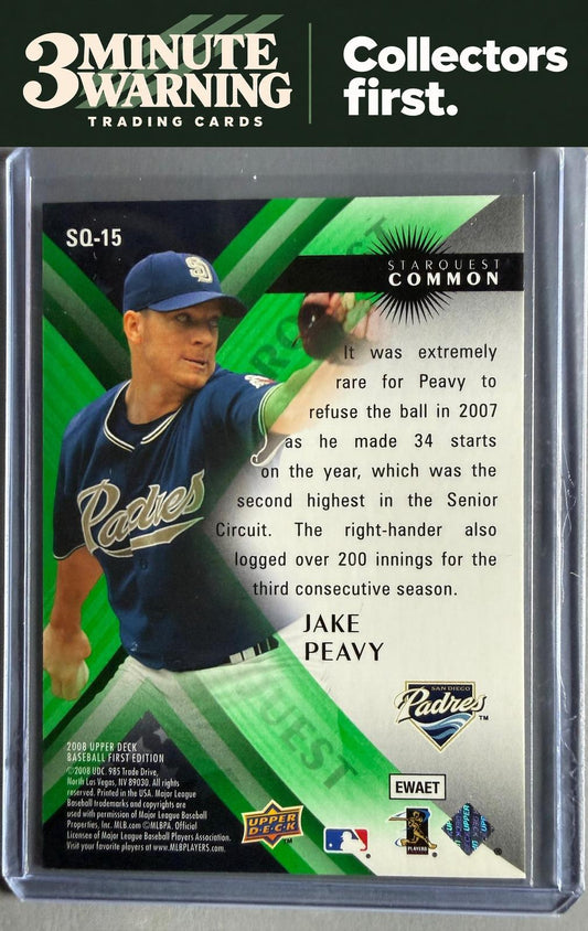 2008 Upper Deck First Edition #SQ-15 Jake Peavy StarQuest Green Common