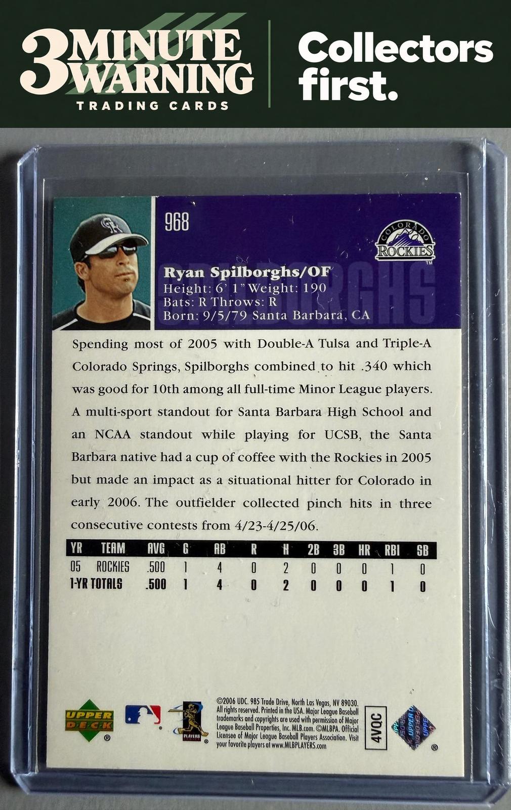 2006 Upper Deck #968 Ryan Spilborghs