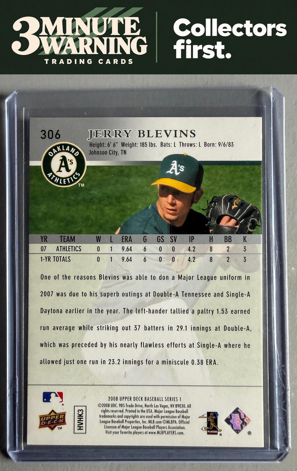 2008 Upper Deck #306 Jerry Blevins