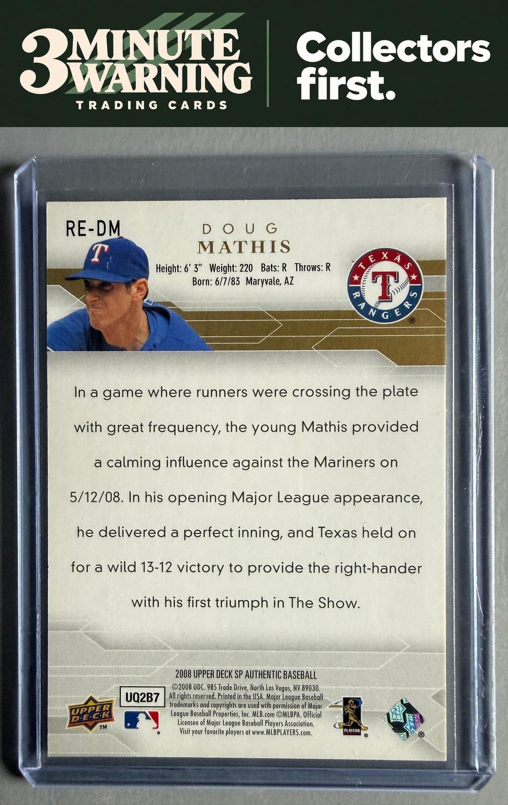2008 SP Authentic #RE-DM Doug Mathis Rookie Exclusives