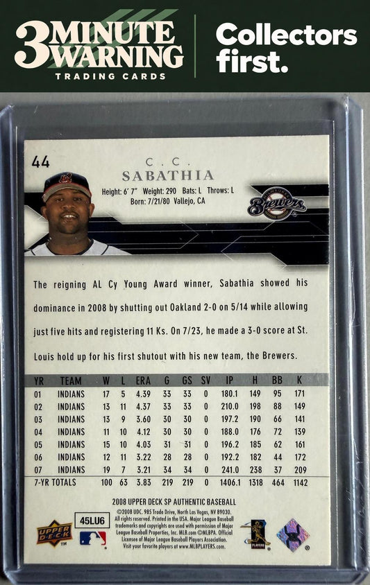 2008 SP Authentic #44 CC Sabathia