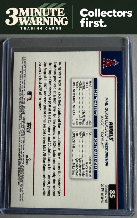2025 Topps #85 Los Angeles Angels Rainbow Foil