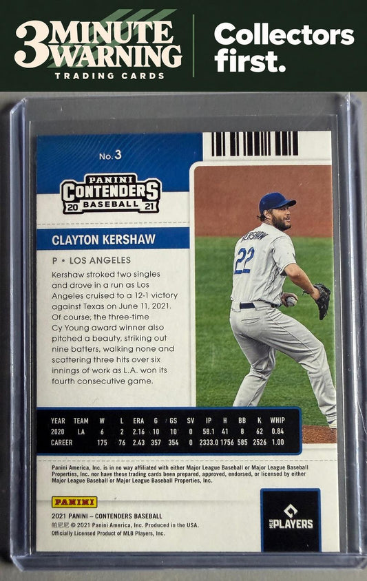 2021 Panini Contenders #3 Clayton Kershaw