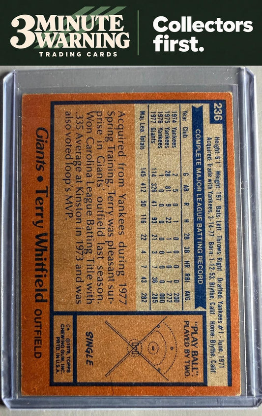 1978 Topps #236 Terry Whitfield