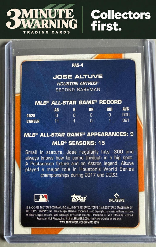 2026 Topps #PAS-4 Jose Altuve Perennial All-Stars