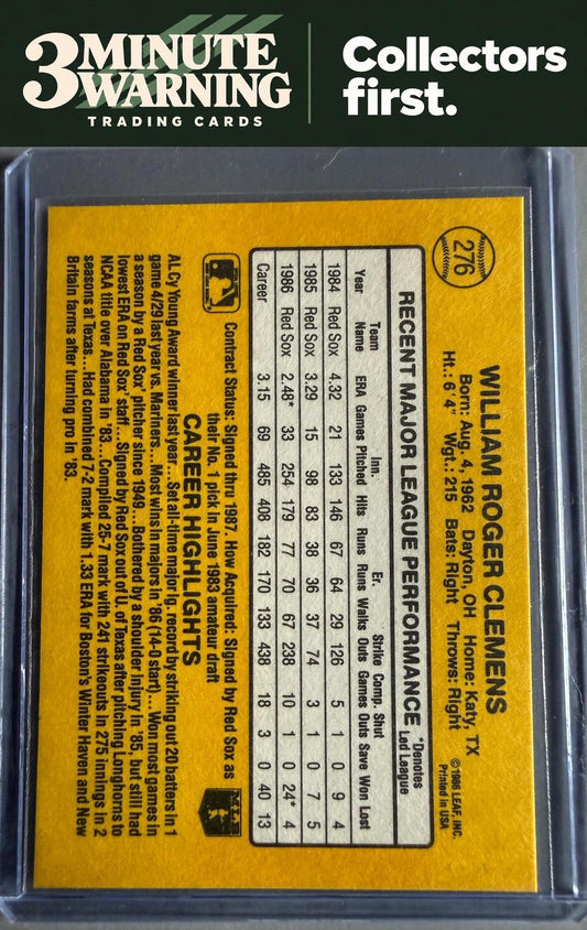 1987 Donruss #276 Roger Clemens