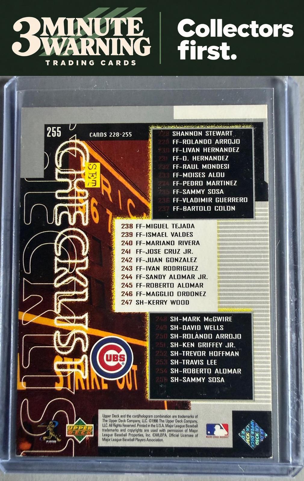 1999 Upper Deck #255 Sammy Sosa