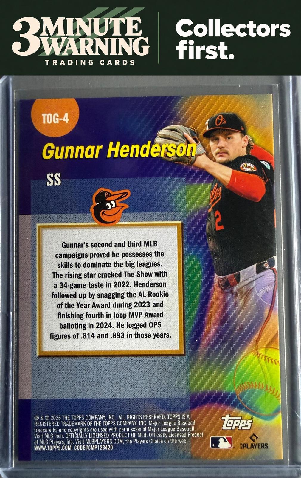 2026 Topps #TOG-4 Gunnar Henderson Titans of the Game