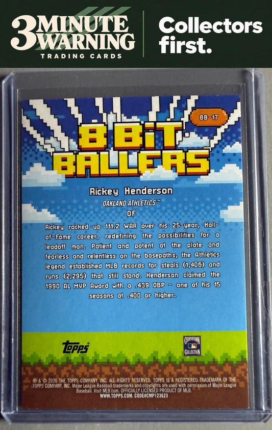 2026 Topps #8B-17 Rickey Henderson 8 Bit Ballers