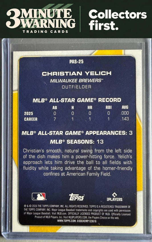 2026 Topps #PAS-25 Christian Yelich Perennial All-Stars