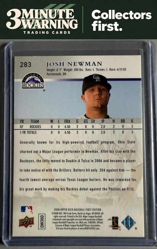 2008 Upper Deck First Edition #283 Josh Newman