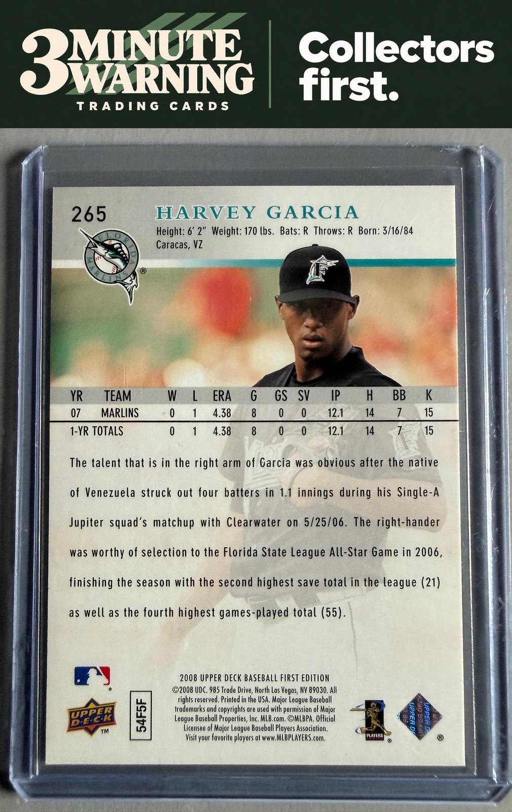 2008 Upper Deck First Edition #265 Harvey Garcia