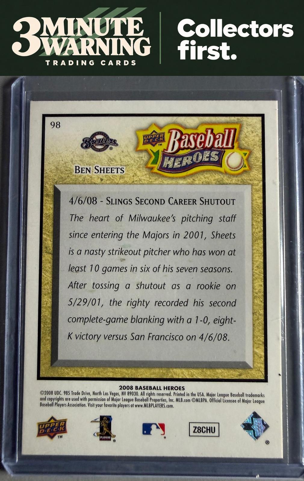 2008 Upper Deck Baseball Heroes #98 Ben Sheets