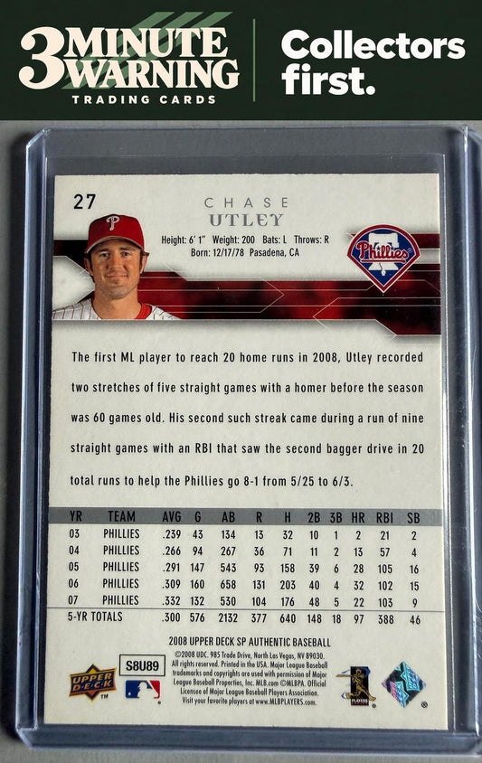 2008 SP Authentic #27 Chase Utley