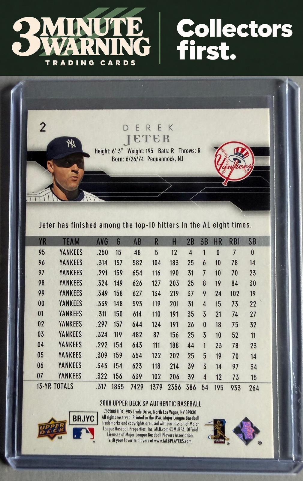 2008 SP Authentic #2 Derek Jeter