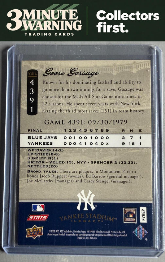 2008 Upper Deck Yankee Stadium Legacy #4391 Rich Gossage