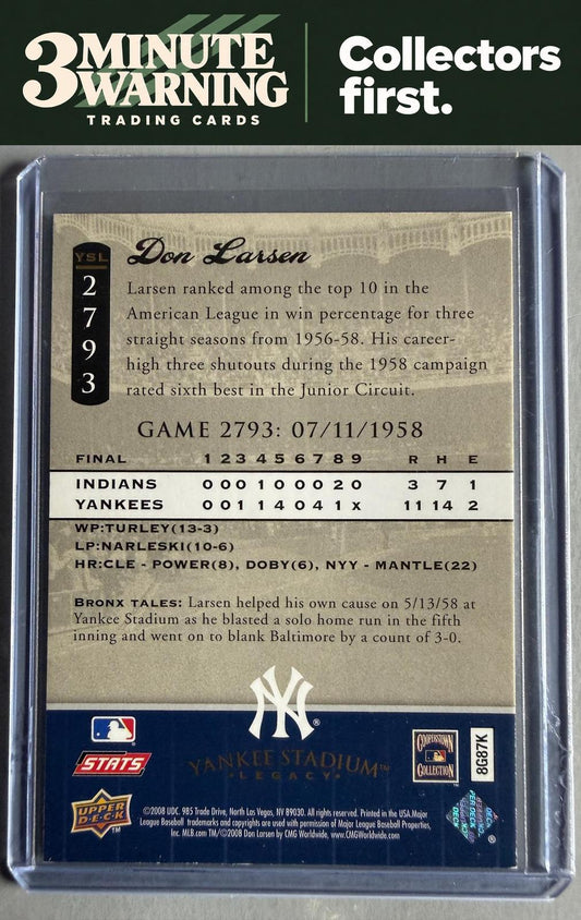 2008 Upper Deck Yankee Stadium Legacy #2793 Don Larsen