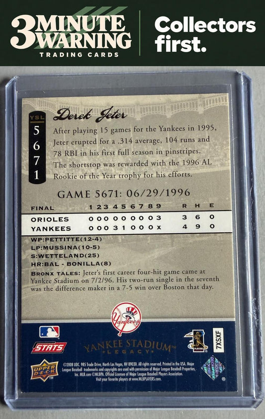 2008 Upper Deck Yankee Stadium Legacy #5671 Derek Jeter