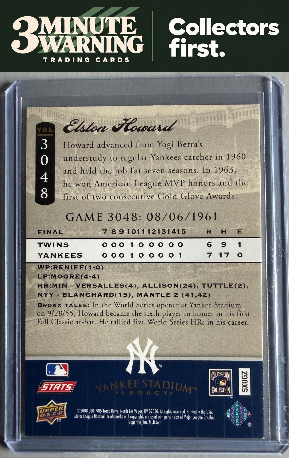 2008 Upper Deck Yankee Stadium Legacy #3048 Elston Howard