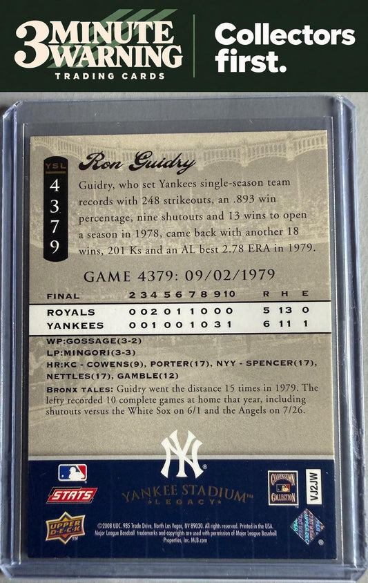 2008 Upper Deck Yankee Stadium Legacy #4379 Ron Guidry