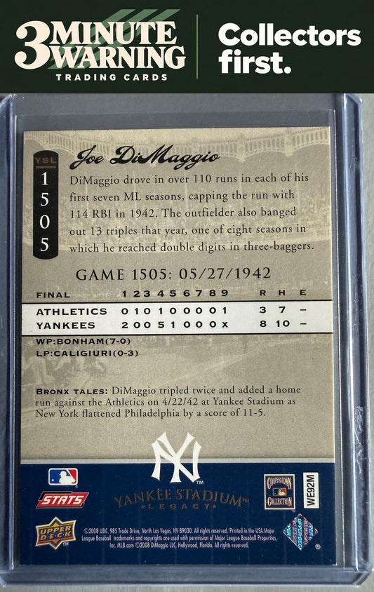 2008 Upper Deck Yankee Stadium Legacy #1505 Joe DiMaggio