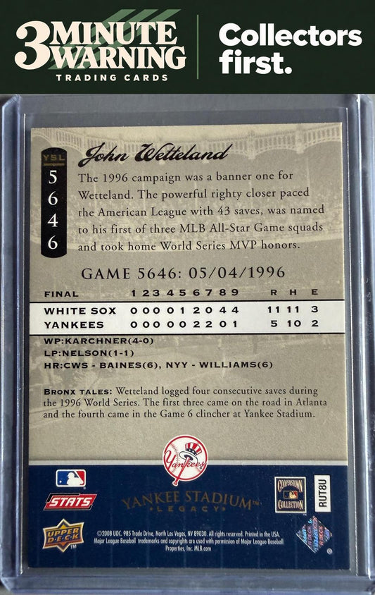 2008 Upper Deck Yankee Stadium Legacy #5646 John Wetteland