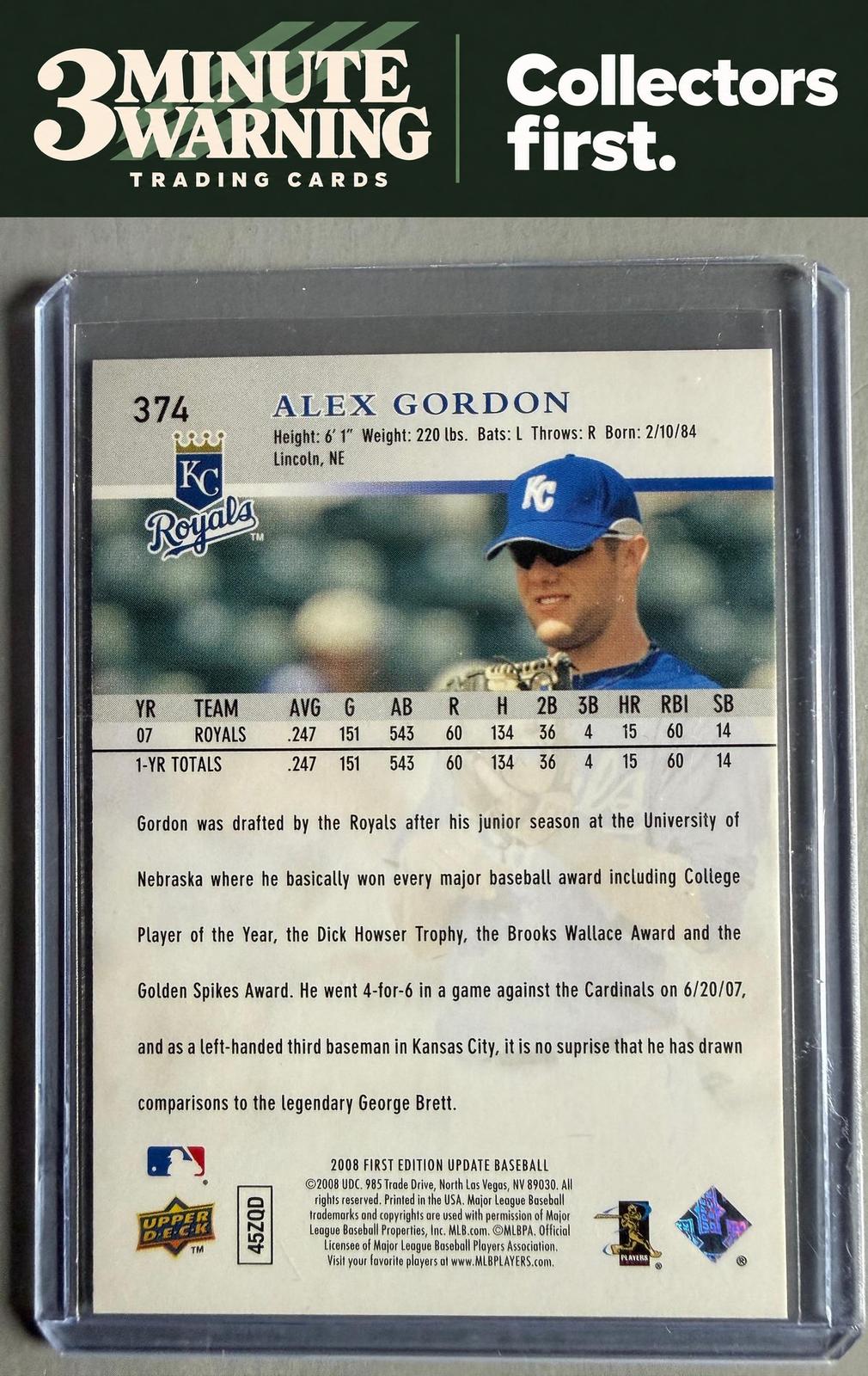 2008 Upper Deck First Edition #374 Alex Gordon