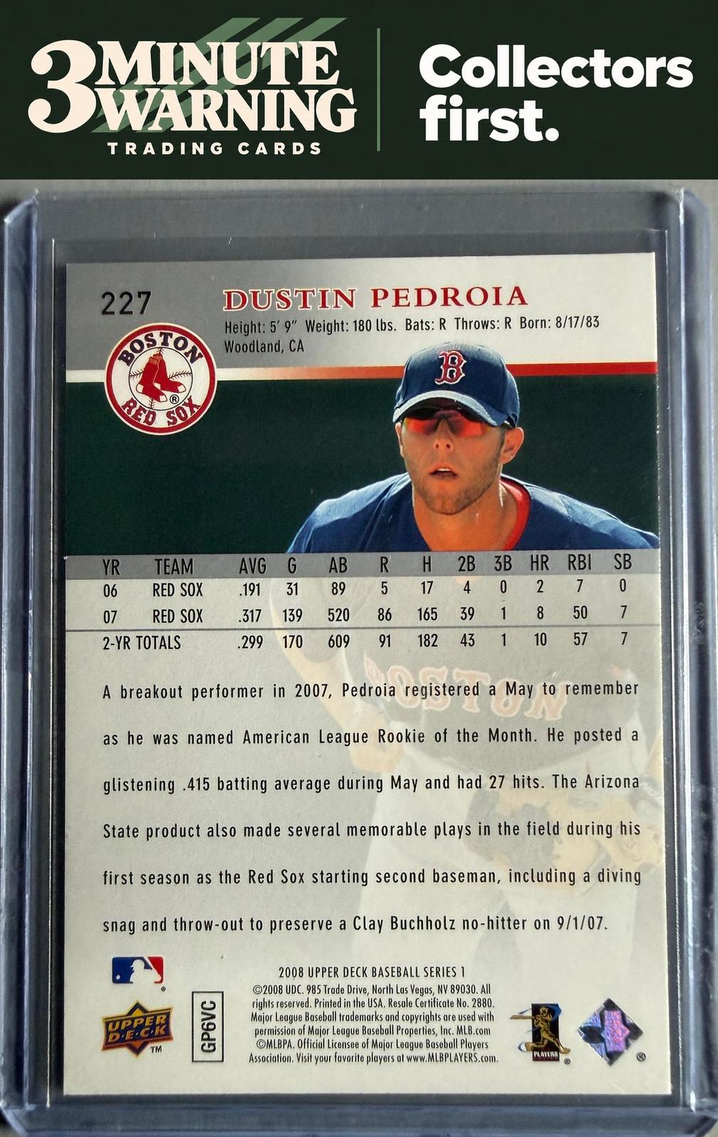 2008 Upper Deck #227 Dustin Pedroia