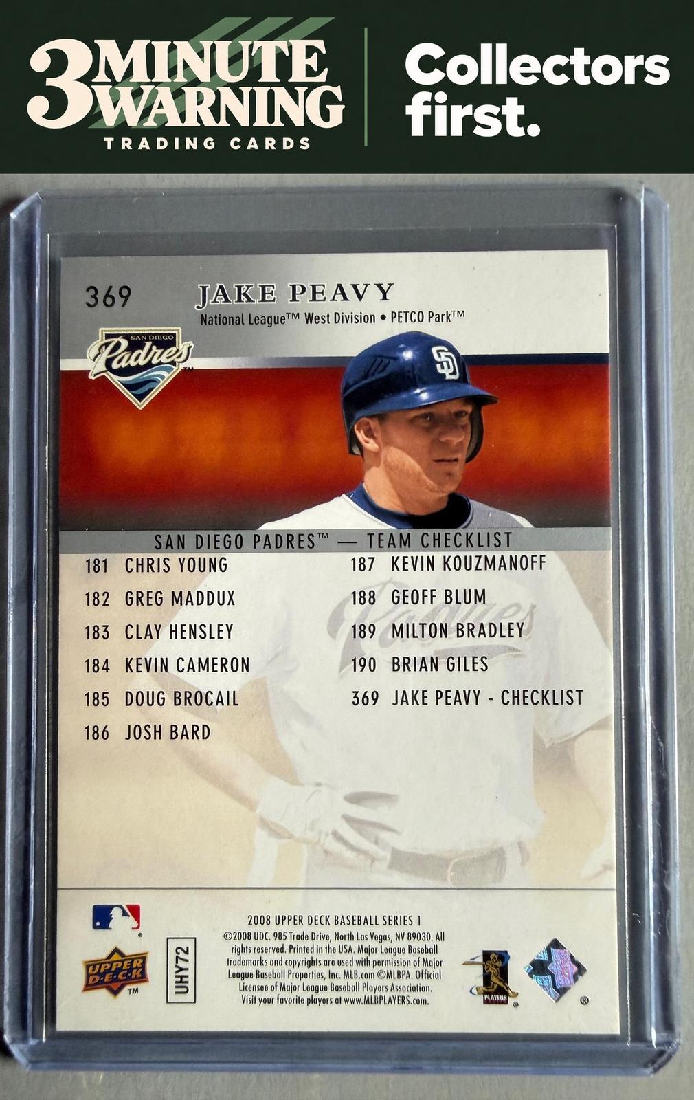 2008 Upper Deck #369 Jake Peavy