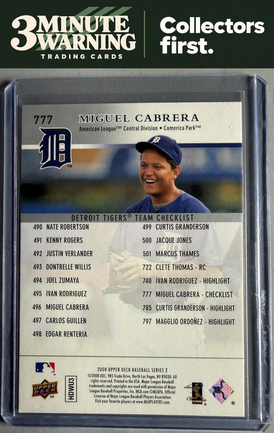 2008 Upper Deck #777 Miguel Cabrera