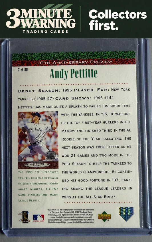 1998 Upper Deck #7 Andy Pettitte 10th Anniversary Preview