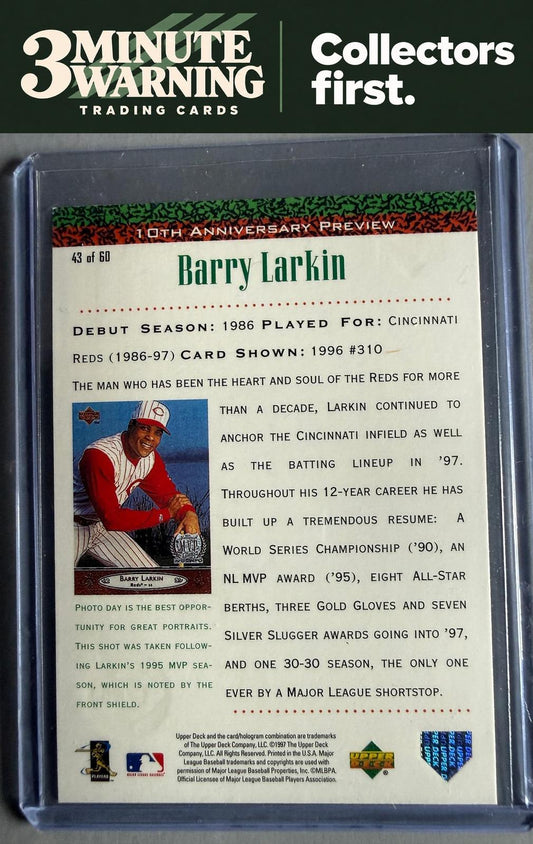1998 Upper Deck #43 Barry Larkin 10th Anniversary Preview
