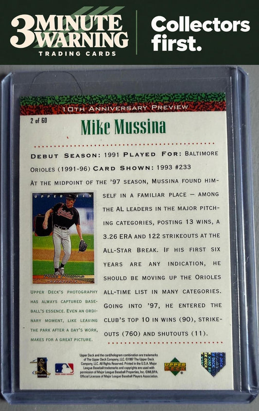 1998 Upper Deck #2 Mike Mussina 10th Anniversary Preview
